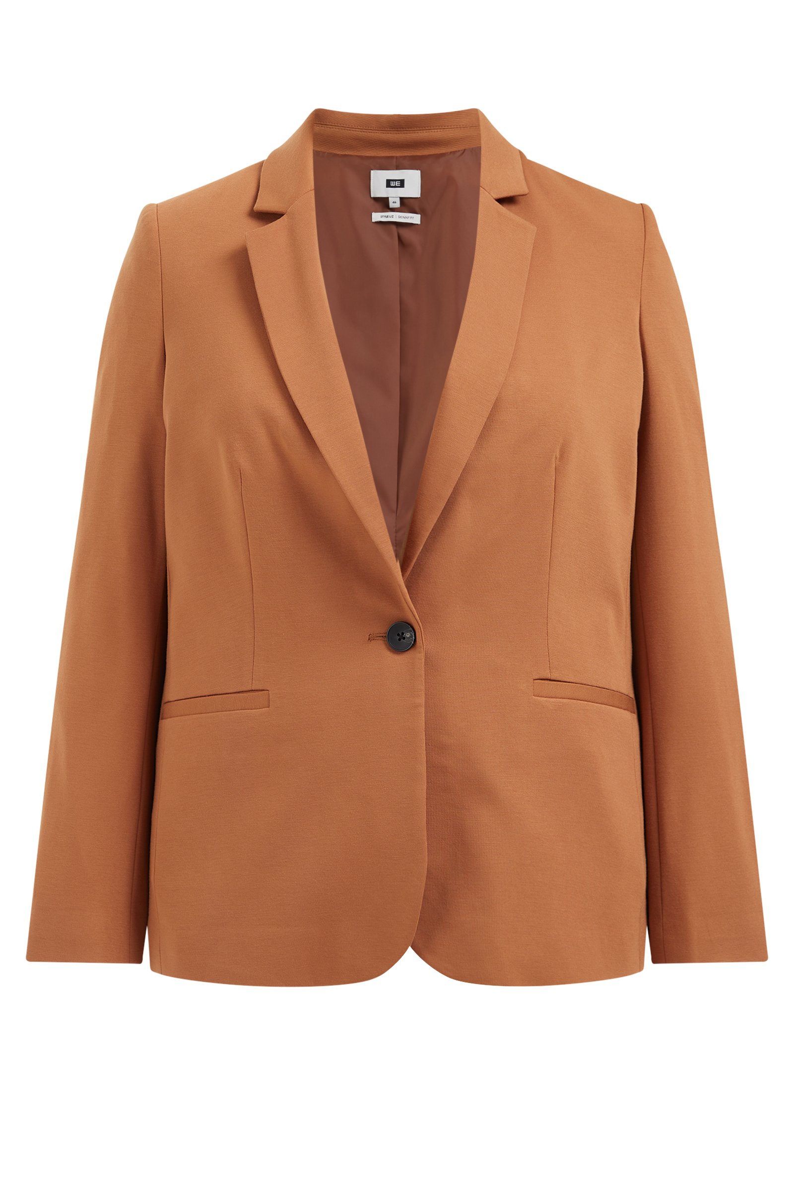 getailleerde jersey stretch blazer -  Curve WE Fashion Caramel