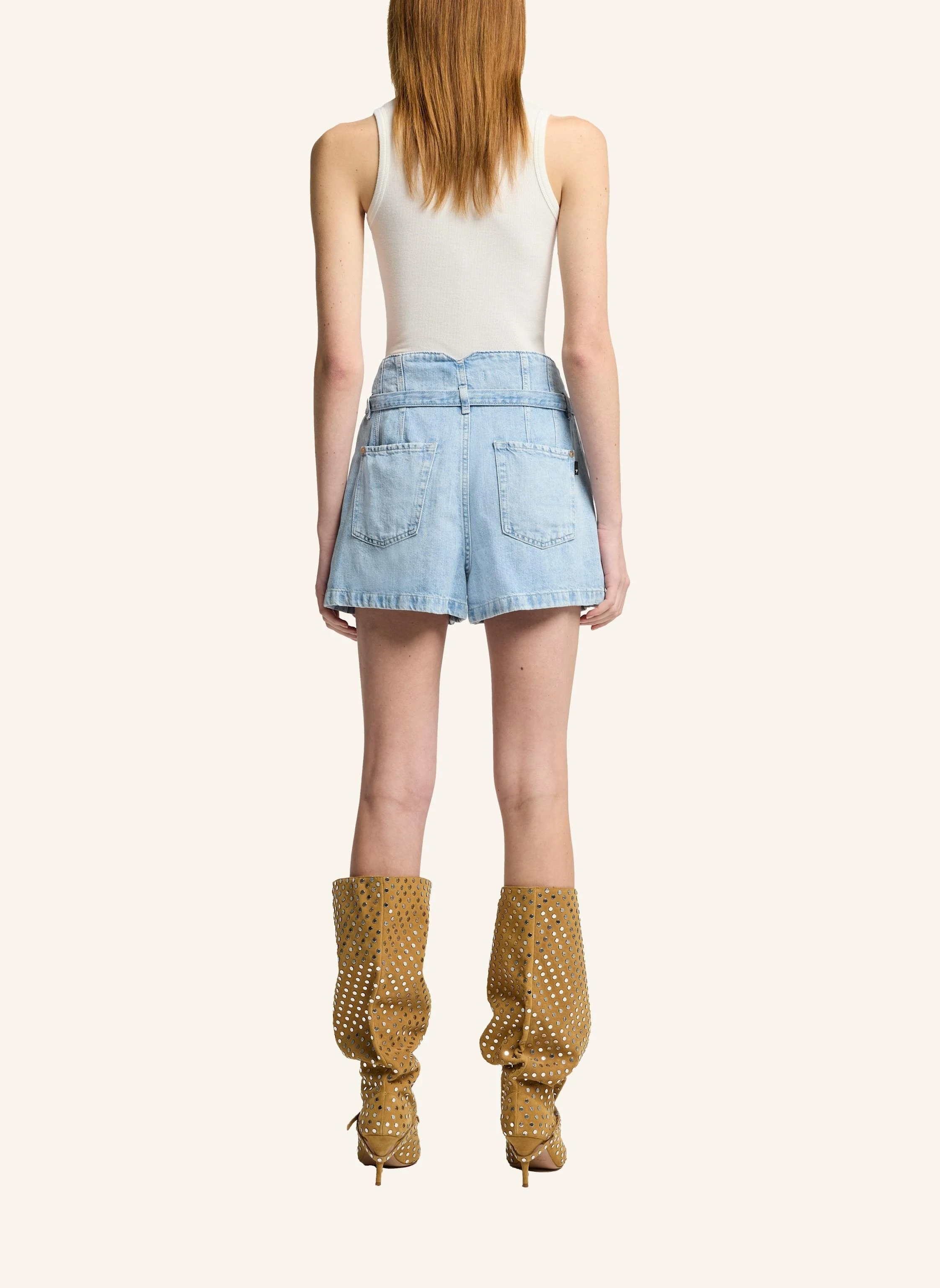 7 for all mankind BELTED Denim Shorts
