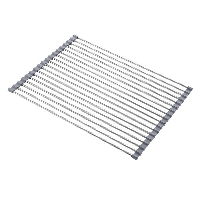 (47x35cm) Edelstahl Abtropf Gitter Spülbecken Küchensieb Anti-Rutsch Waschsieb für Geschirr / Obst / Gemüse