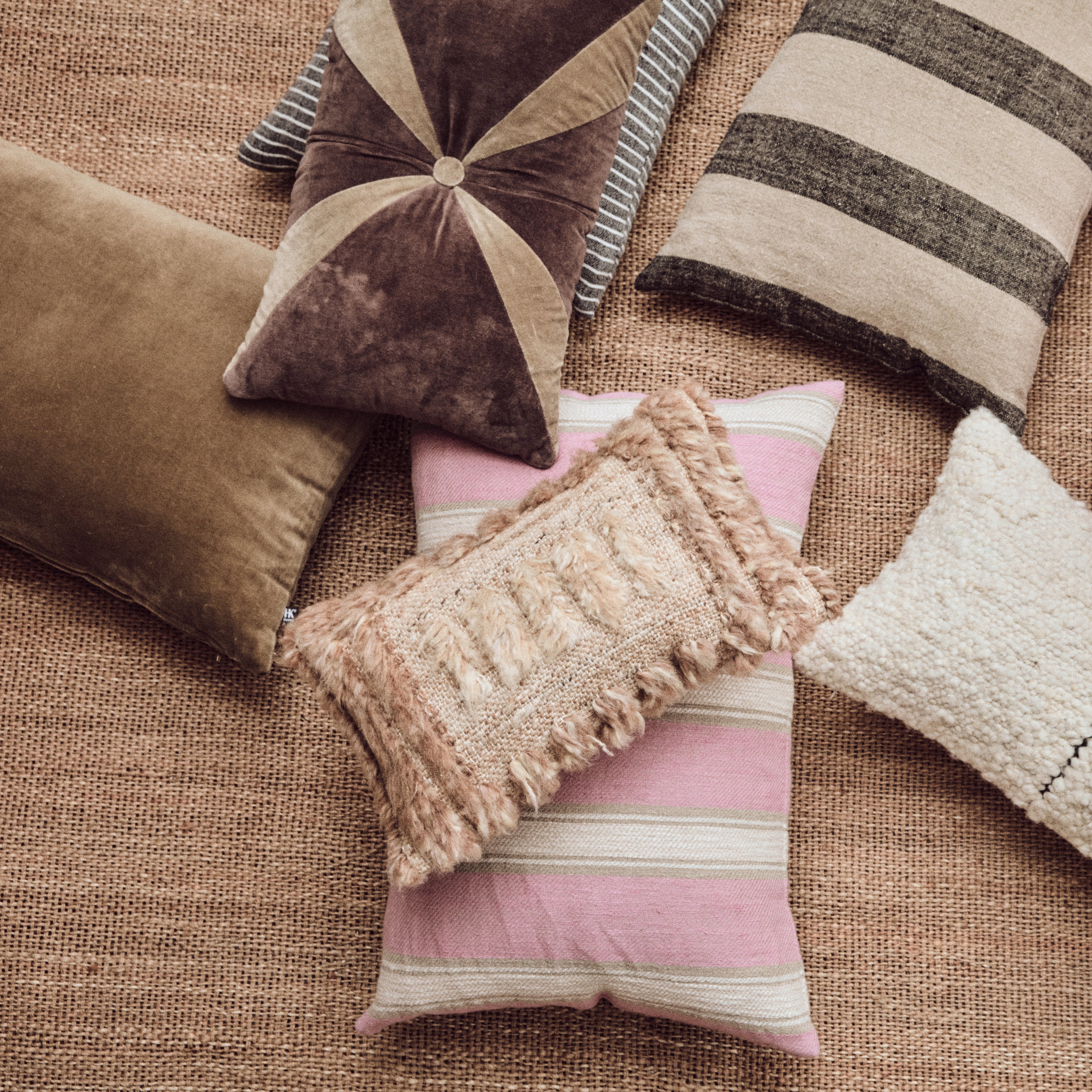 HKliving Woven Striped Sierkussen 40 x 60 cm - Blush