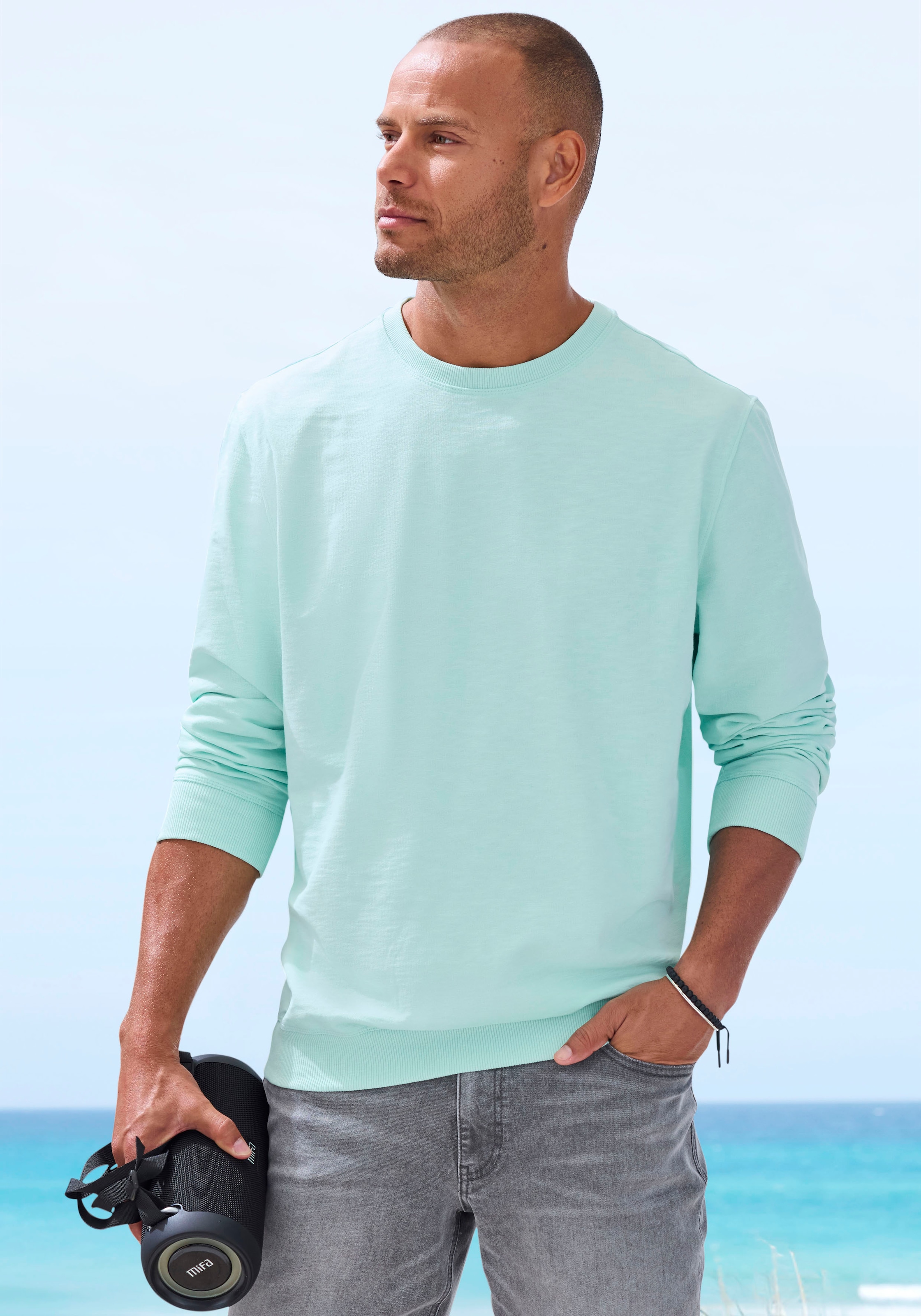 John Devin Langarmshirt in Struktur-Qualität und in modischen Farben