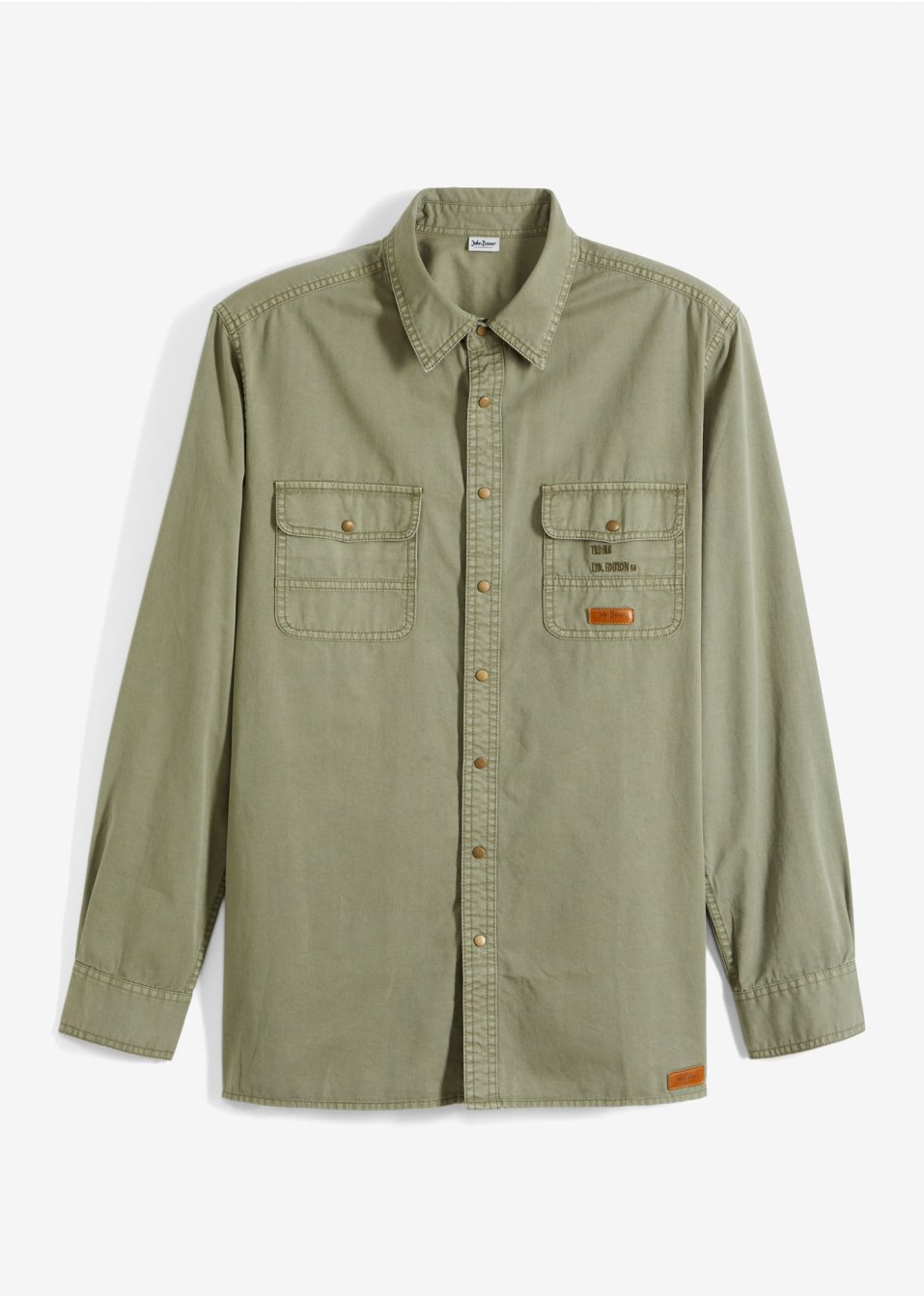Chemise manches longues aspect délavé