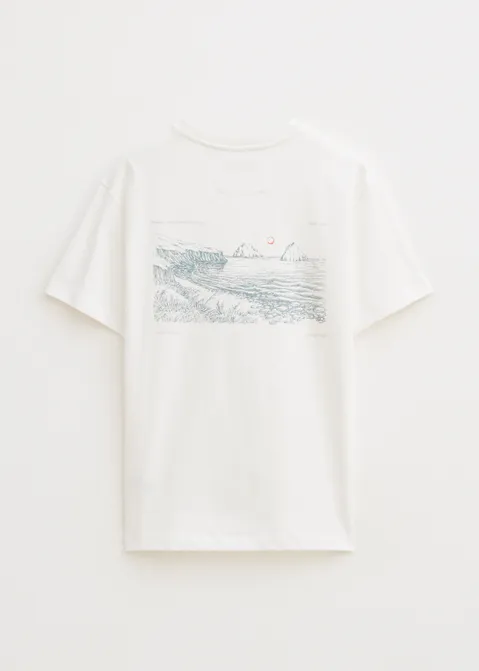 T-shirt met print seascape off-white (WIT.O)