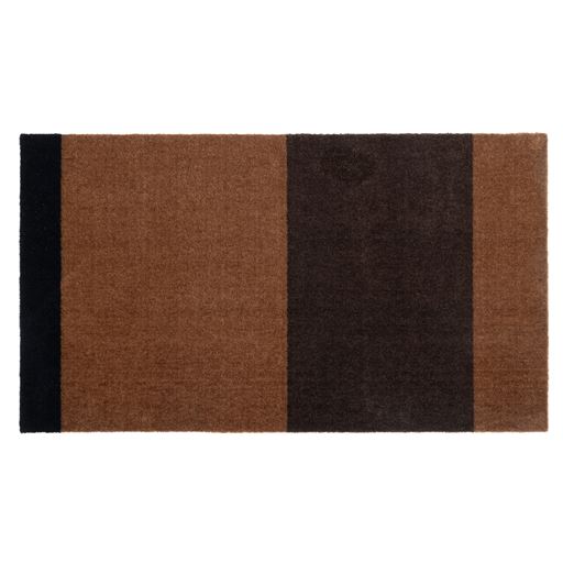 Tica Copenhagen Stripe Horisontal Gulvtæppe, Cognac/Dark Brown/Black, 67x120 cm