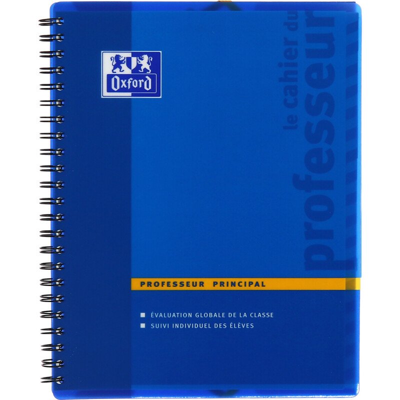 Cahier Oxford enseignants professeur principal A4+ réglure spécifique 156 pages reliure spirale coloris assortis
