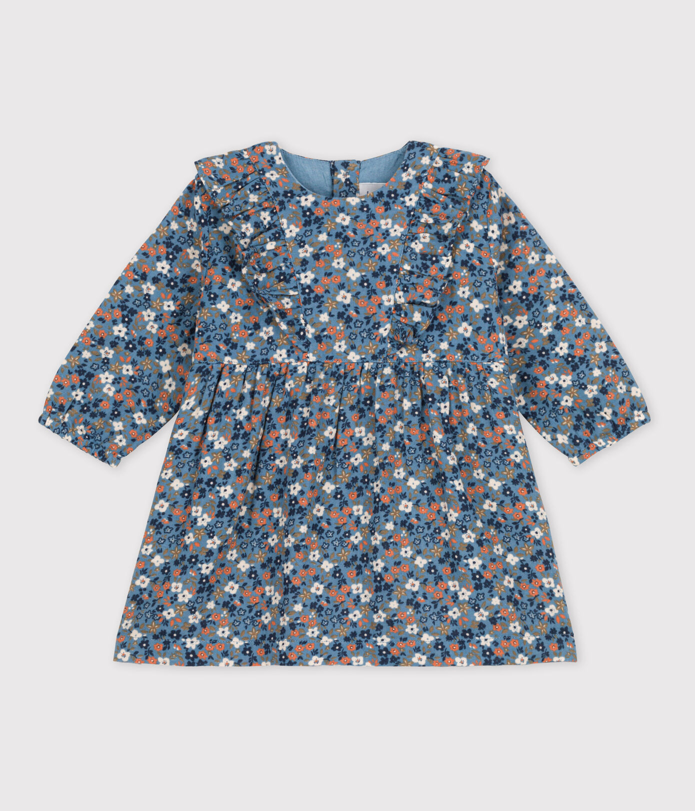 Robe manches longues bébé en gaze de coton imprimée