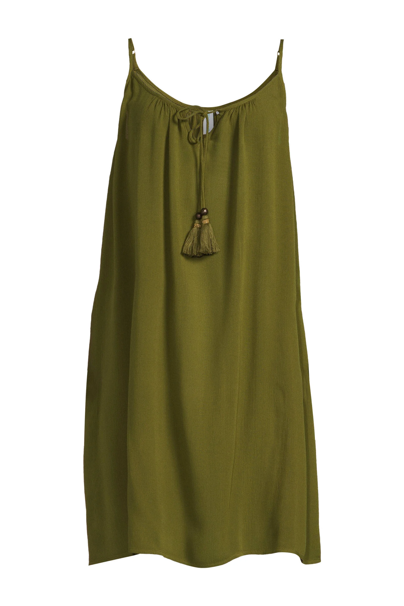 BEACHWAVE crinkle strandjurk olijfgroen