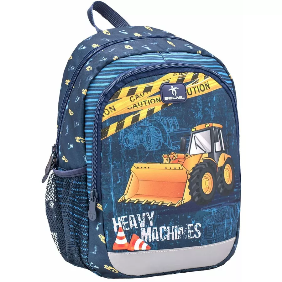 Belmil Kindergartenrucksack Kiddy Plus Kindergartenrucksack für 3-6 Jährige Kinder mit Brustgurt Heavy Machinery