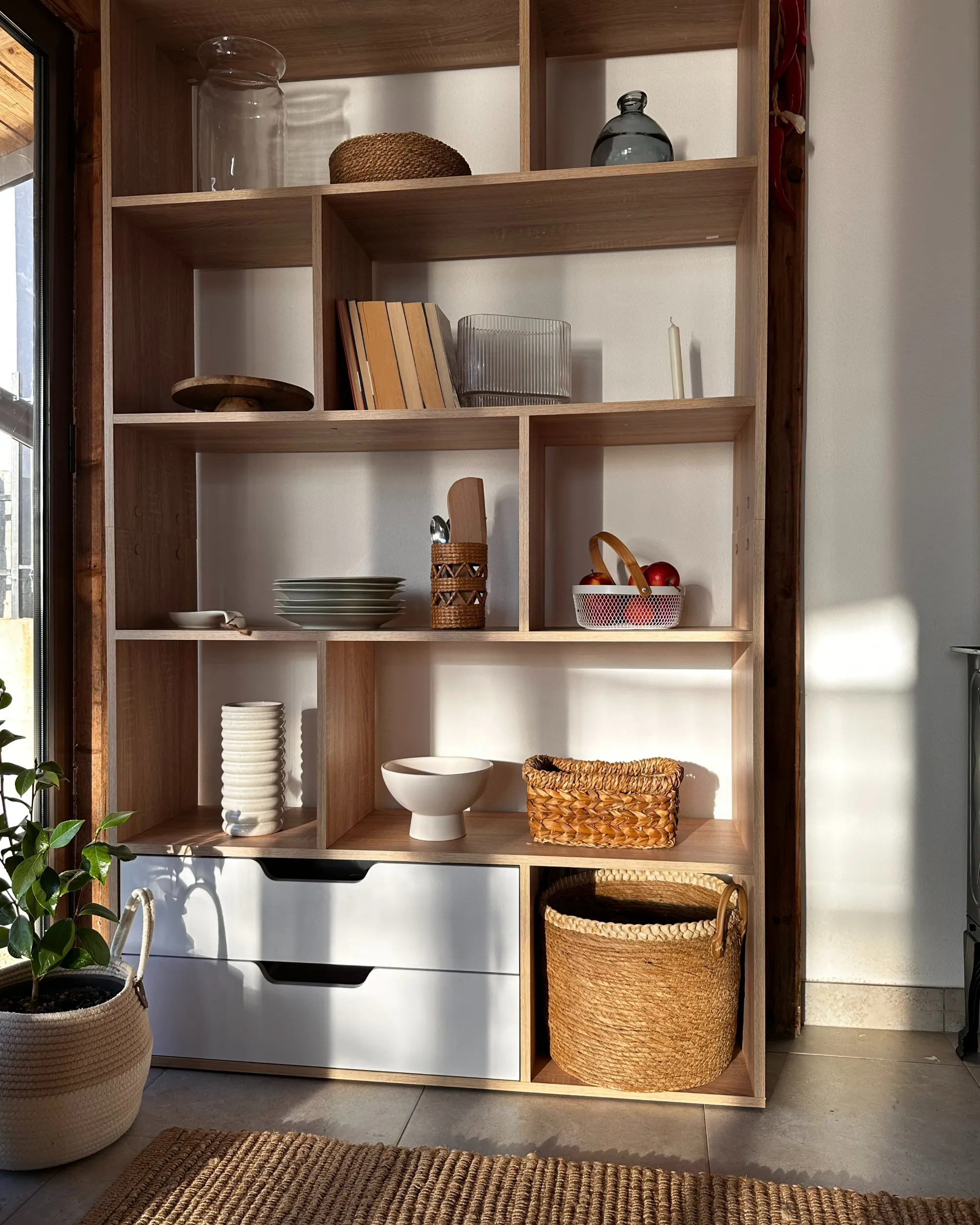 Boekenkast WADENA 185 cm Bruin/wit