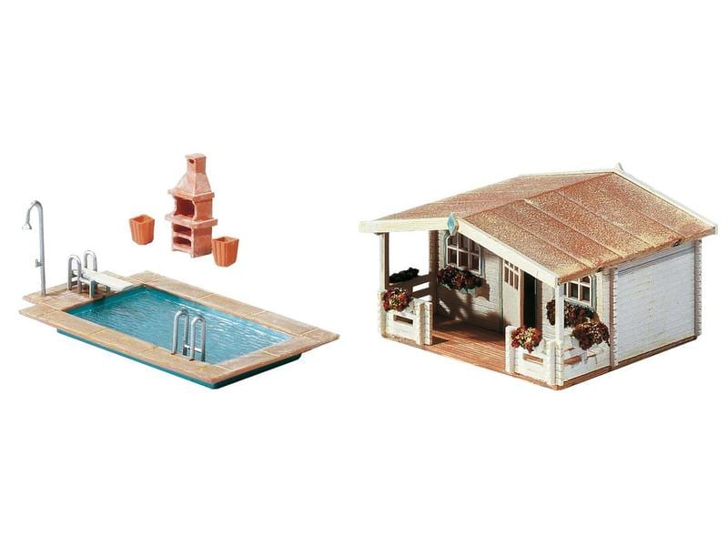 Faller Swimmingpool und Gartenhaus H0 Gartengestaltung mit Pool und Gartenhaus