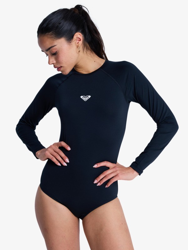 Essentials Maillot une pièce manches longues Noir Femme