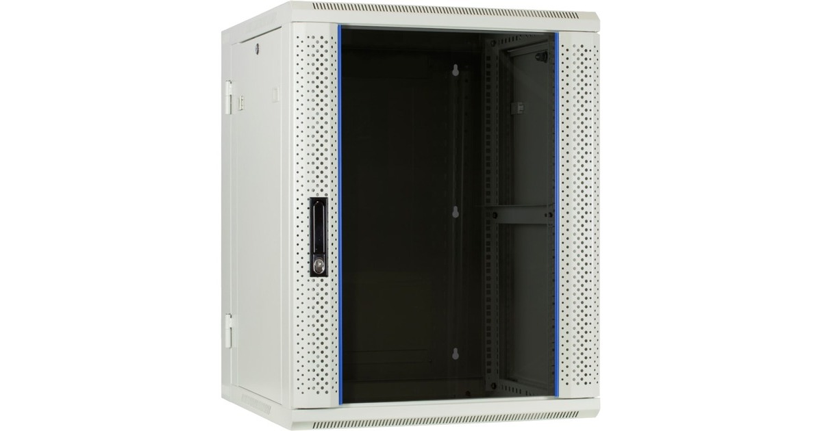 DSI15U witte wandkast (kantelbaar) met glazen deur - DS6615W-DOUBLE server rack  (Wit, 600 x 600 x 770mm)