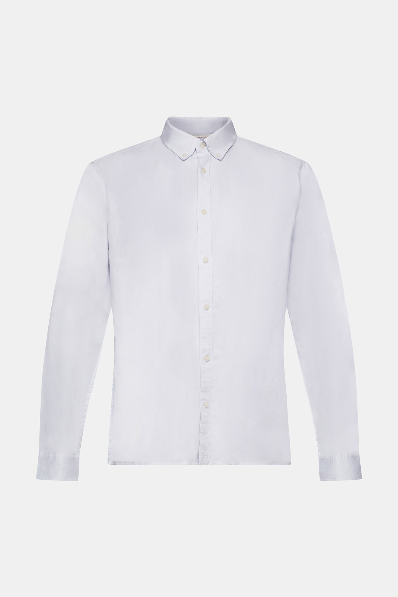 Camisa básica de linho de corte regular - Azul