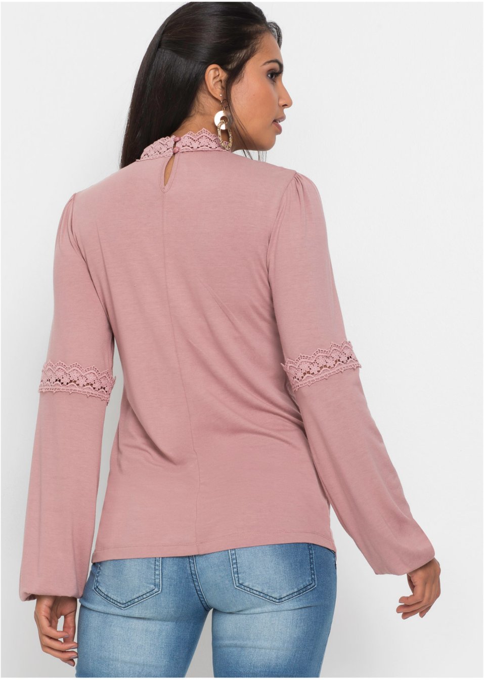 T-shirt manches longues avec dentelle