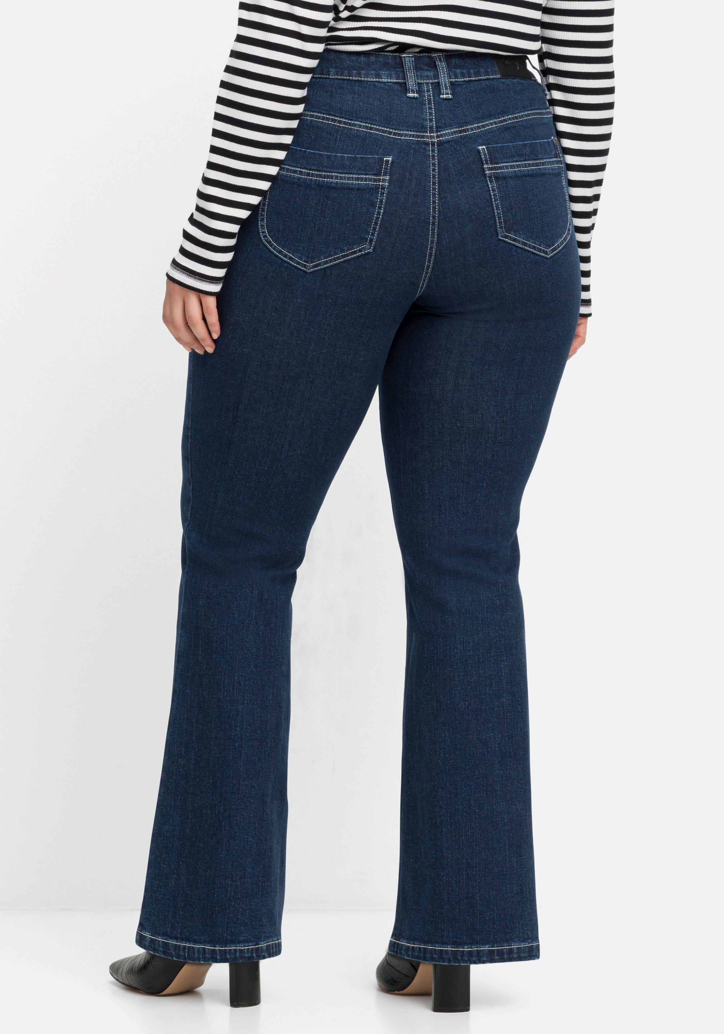 Bootcut-Jeans in High-Heel-Länge, mit Kontrastnähten