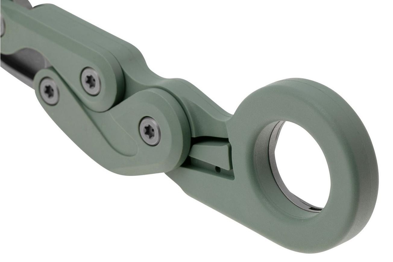 CRKT Provoke 4041GR Stonewashed AUS8, Aqua Green Grivory, Kinematic Karambit zakmes, Joe Caswell design
