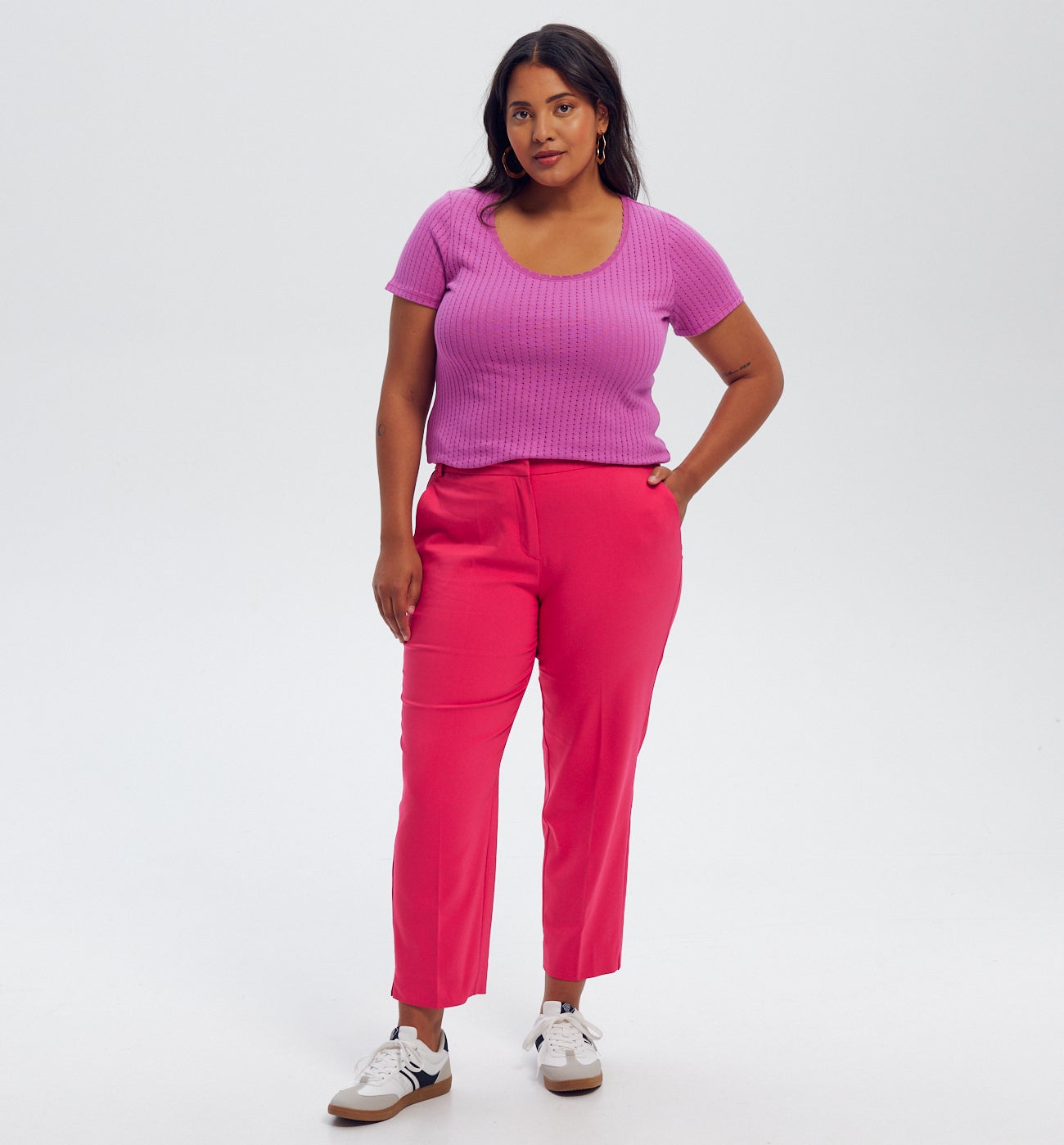Pantalon cigarette Femme - Rose