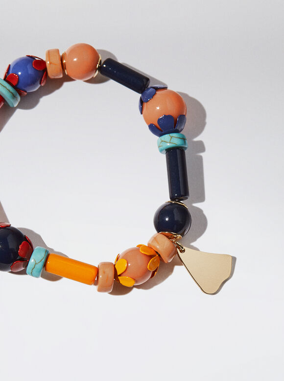 Pulseira elástica com pedra - Multicolorida