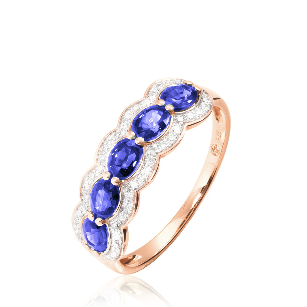 Bague Margaux Or Rose Tanzanite Et Diamant