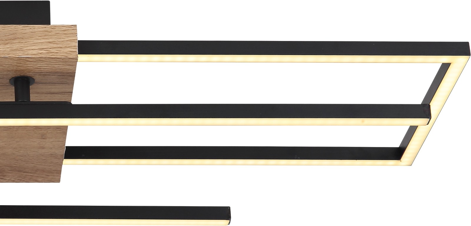 LED-Deckenleuchte - schwarz-holzfarben - drehbar - 80 cm
