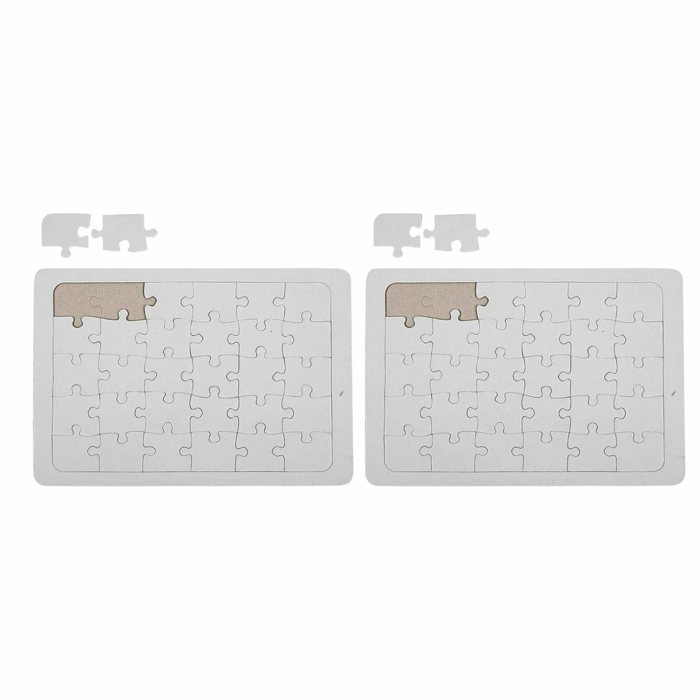 2 puzzles à décorer blancs 30 pièces 15 x 21 cm