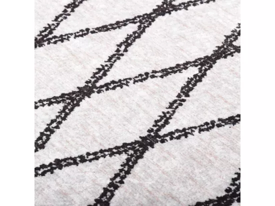 Prolenta Premium - Tapis lavable antidérapant 80x150 cm Noir et blanc
