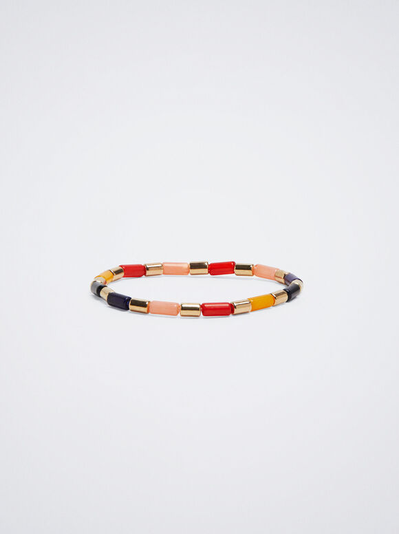 Pulseira elástica com resina - Multicolorida