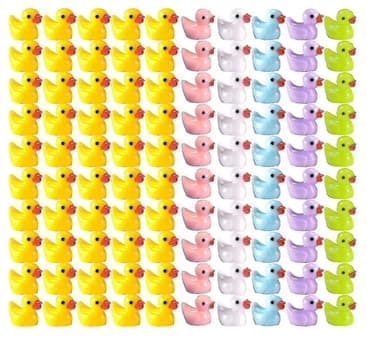 100 stk Tiny Ducks Sett Dekorasjon Realistisk form Slitesterk harpiks Bedårende Ender til Julebursdagsfest Barnas dag 100 stk