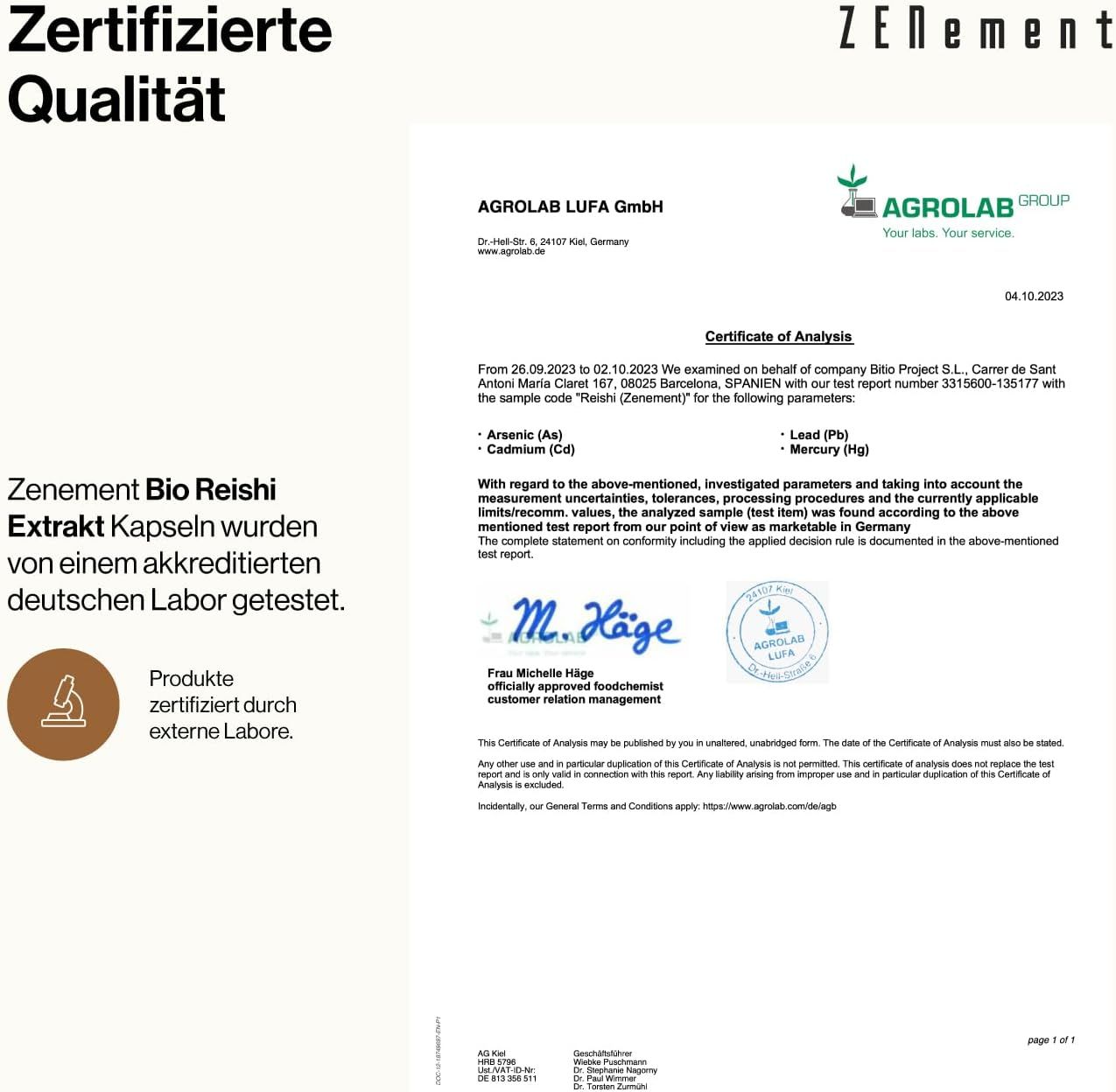 Zenement Bio Reishi Pilz Extrakt Kapseln