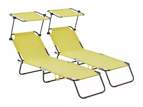 Lt de 2 bains de soleil pliable 