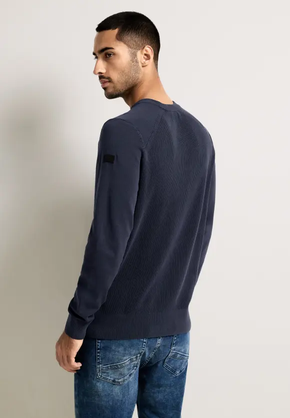 Pullover in Washedoptik - deep space blue