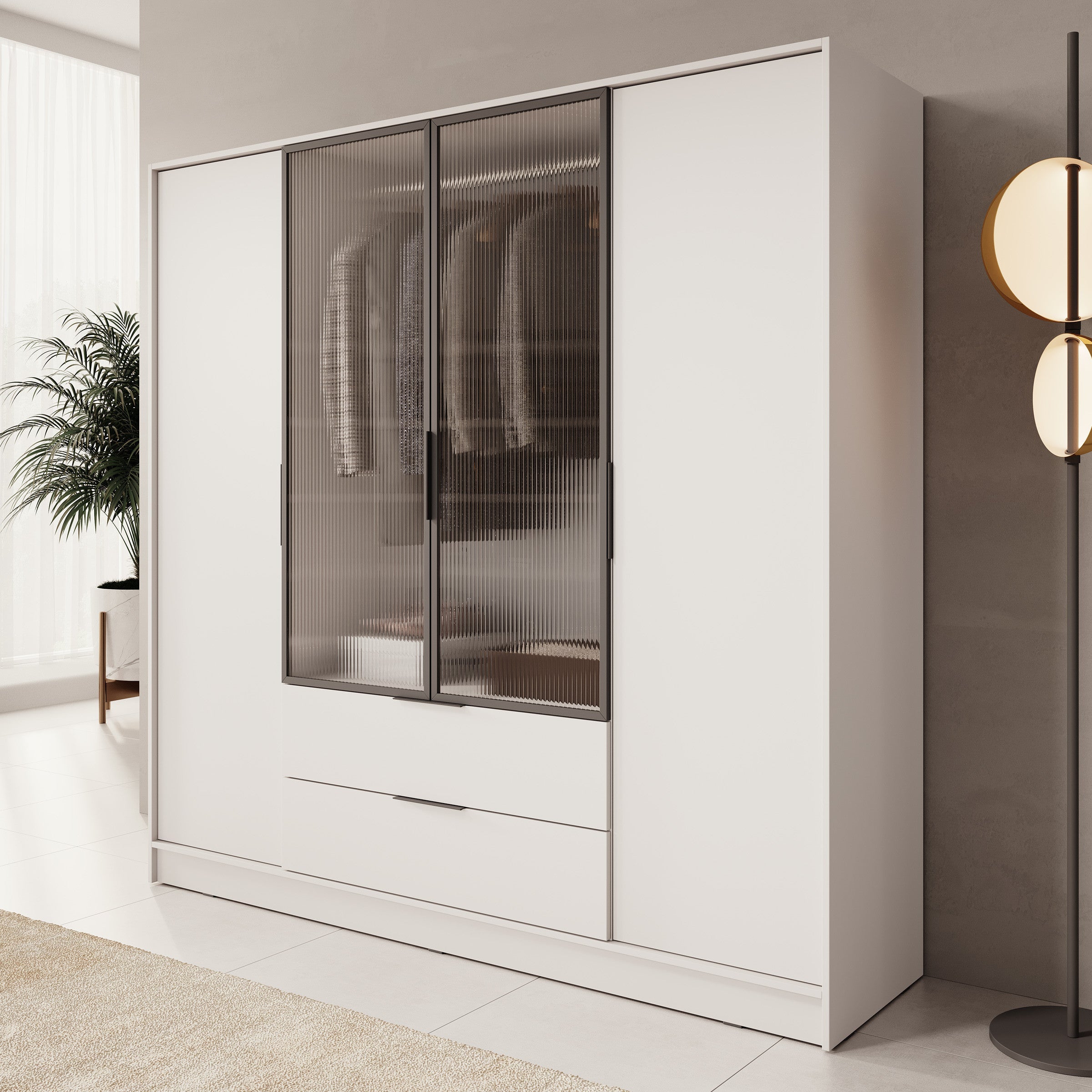 Meubella - Kledingkast Knox - Beige - 206 cm