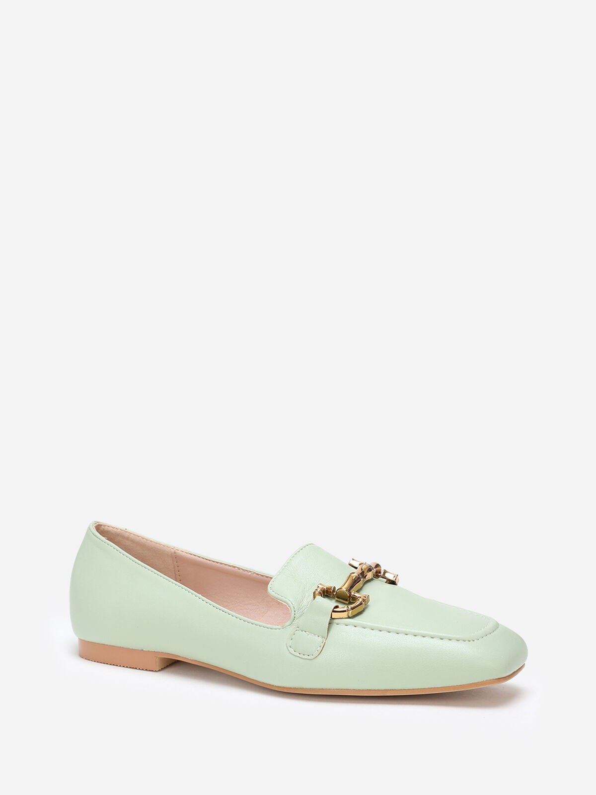 Mocassins à bout carré- Vert