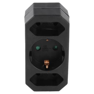 Verloopstekker 2x Euro   1x RA Zwart