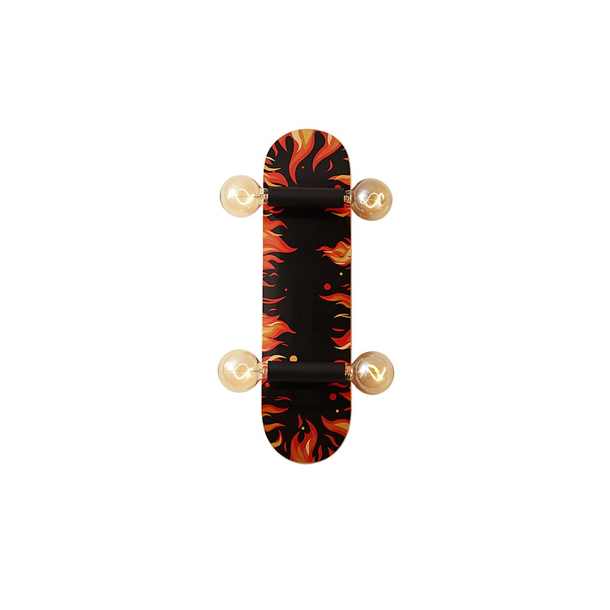 Wandlamp zwart met rood 80cm - Skateboard