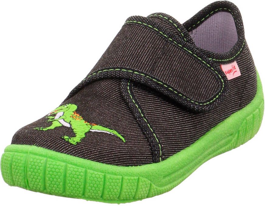 SUPERFIT Huisschoenen 'Bill' neongroen vuurrood zwart gemêleerd wit