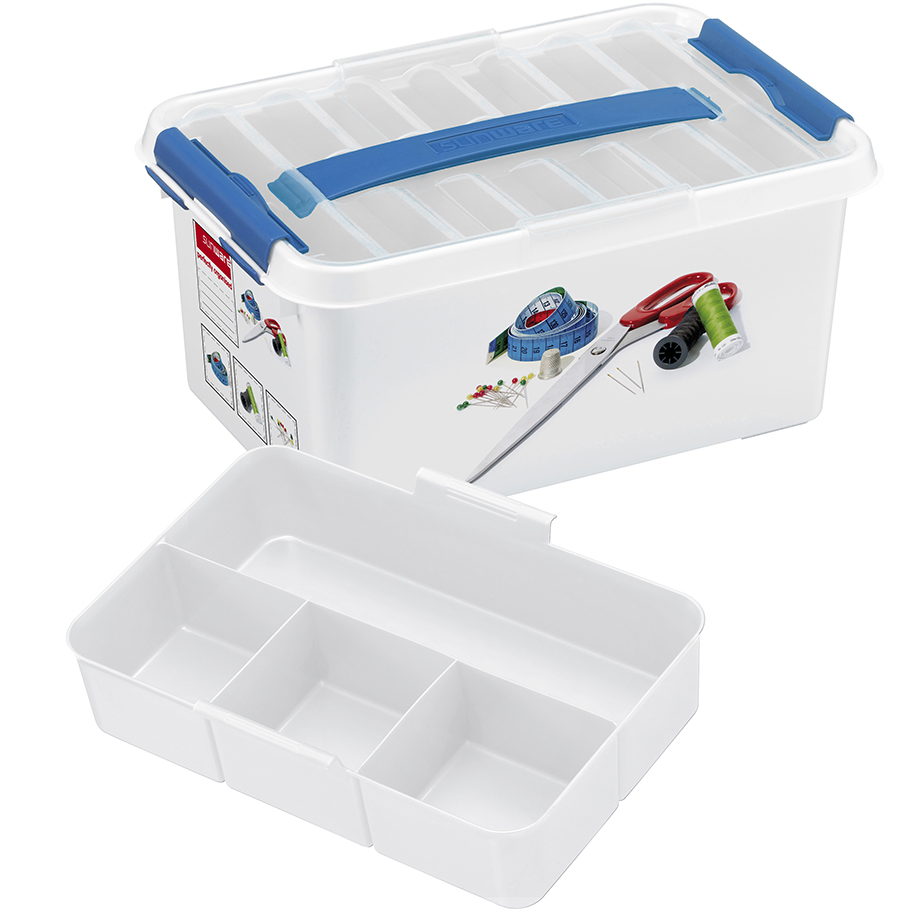 Sunware Q-line 6 liter naaidoos met inzet - Set van 2
