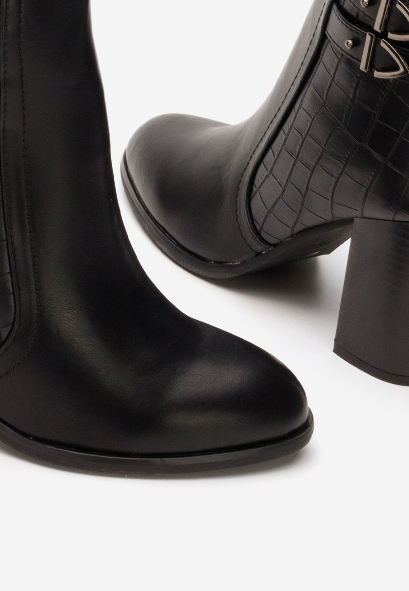 Bottines à gros talon noires Theodore