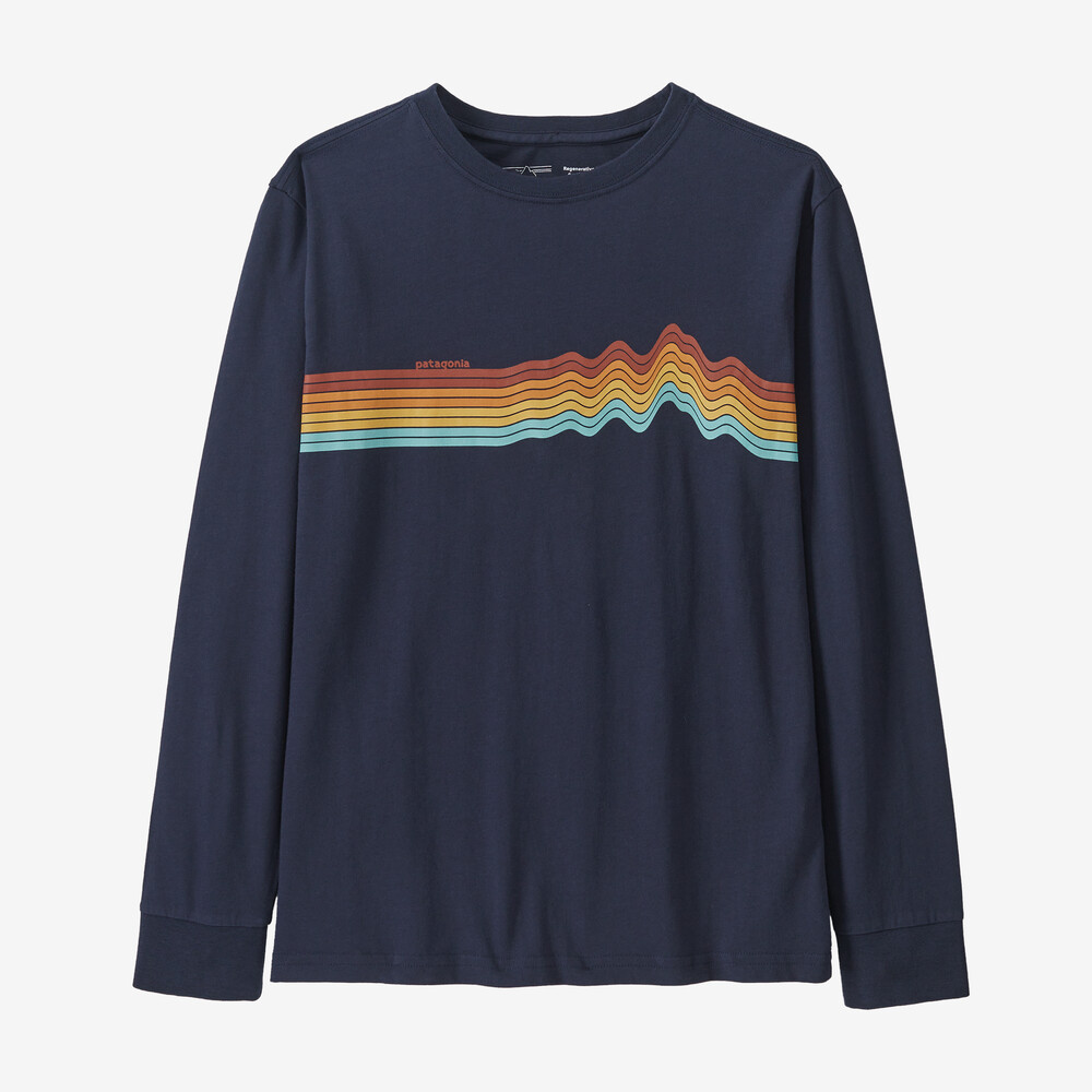 Langarm-T-Shirt aus regenerativer, biozertifizierter Baumwolle mit Ridge Rise-Streifenmuster für Kinder