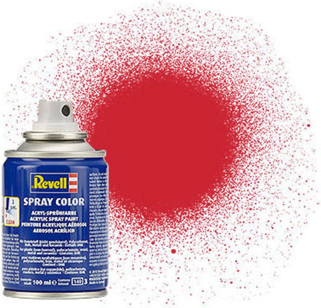 Revell  Spray feuerrot, seidenmatt, 100 ml    Sprühlack für viele verschiedene Materialien