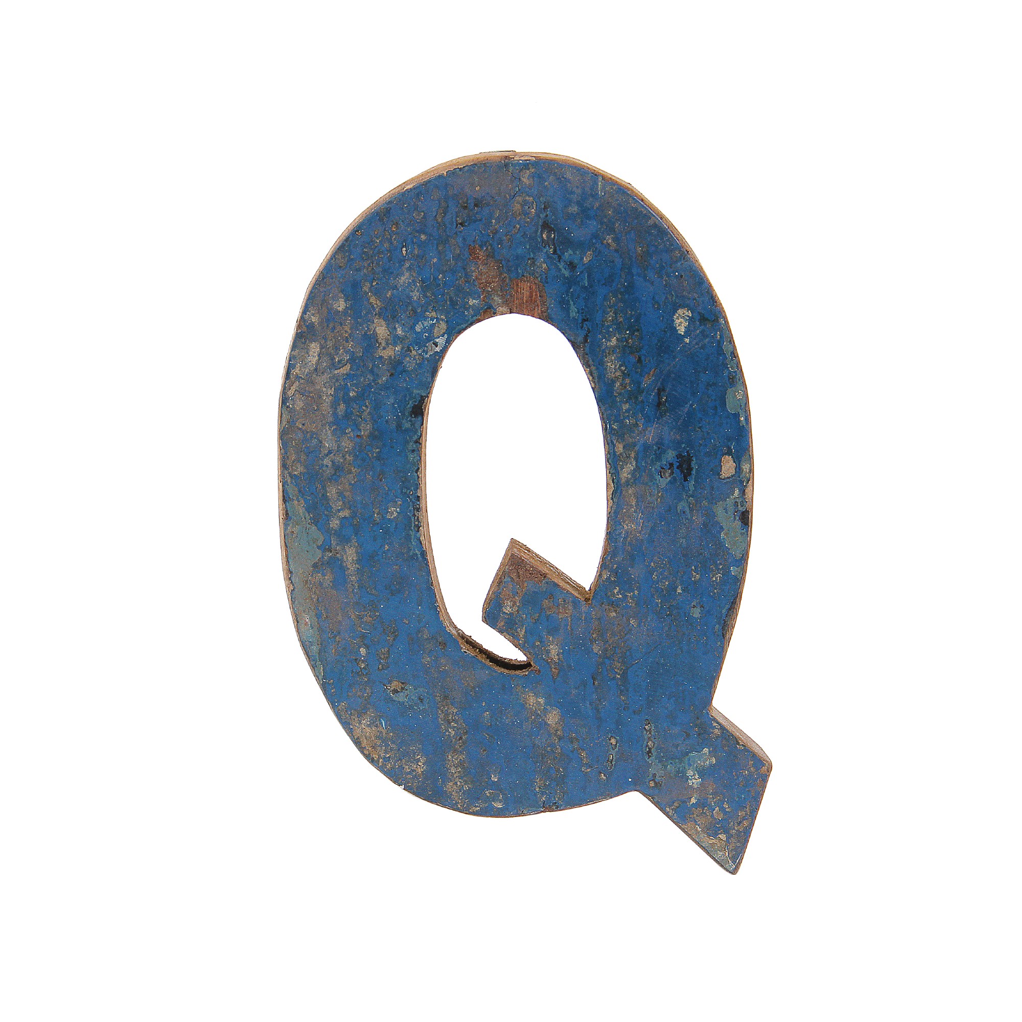 Holzbuchstabe 'Q', mehrfarbig, T 2,5 cm, B 13 cm, H 19 cm von fischer's lagerhaus