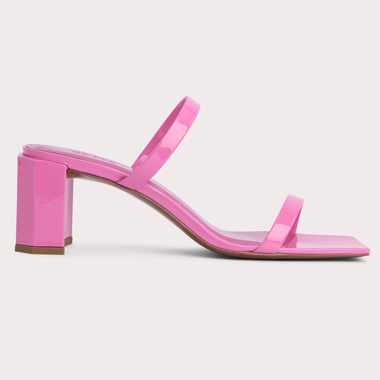 By Far Mules en Cuir verni Tanya roses - Talon 6 cm