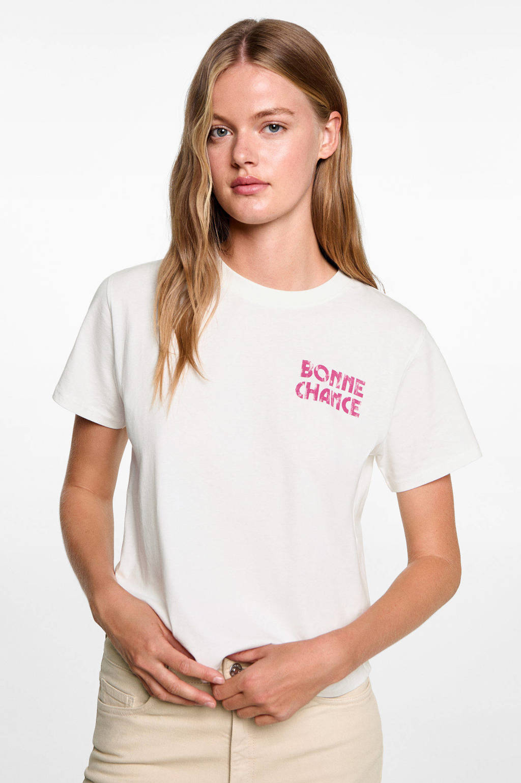 MANGO TEEN T-shirt met backprint naturel wit