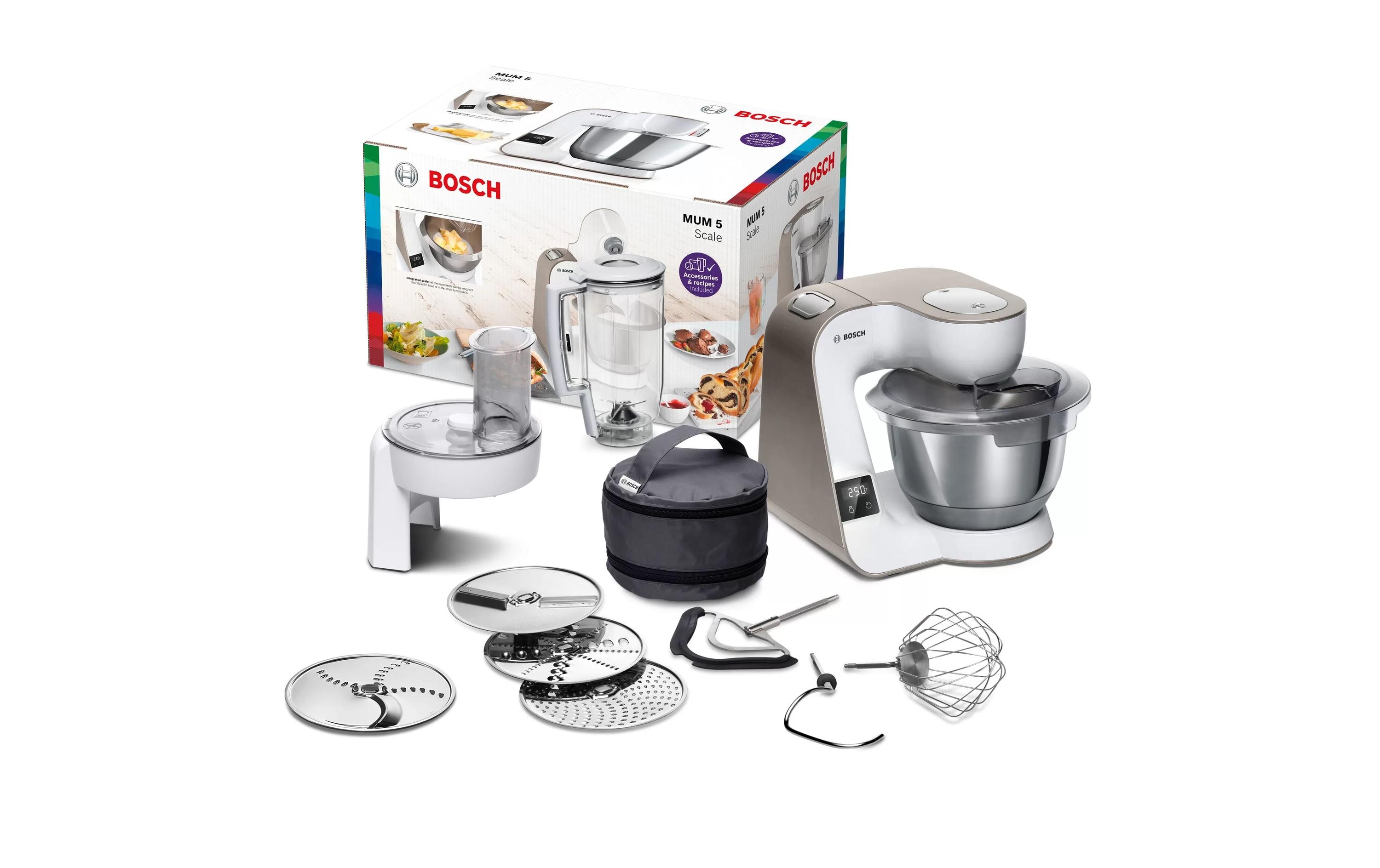 Küchenmaschine MUM5XW20 1000 W, Weiss<br>Vielseitige Küchenmaschine mit integrierter Waage, Timer und umfangreichem Zubehör