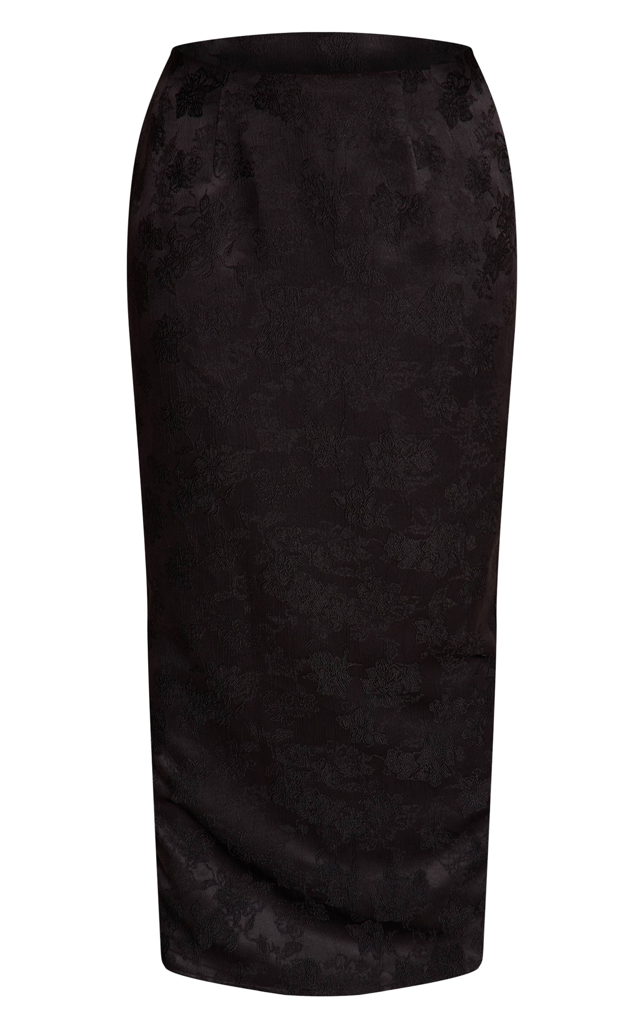 Noir Jupe Maxi En Satin Shape