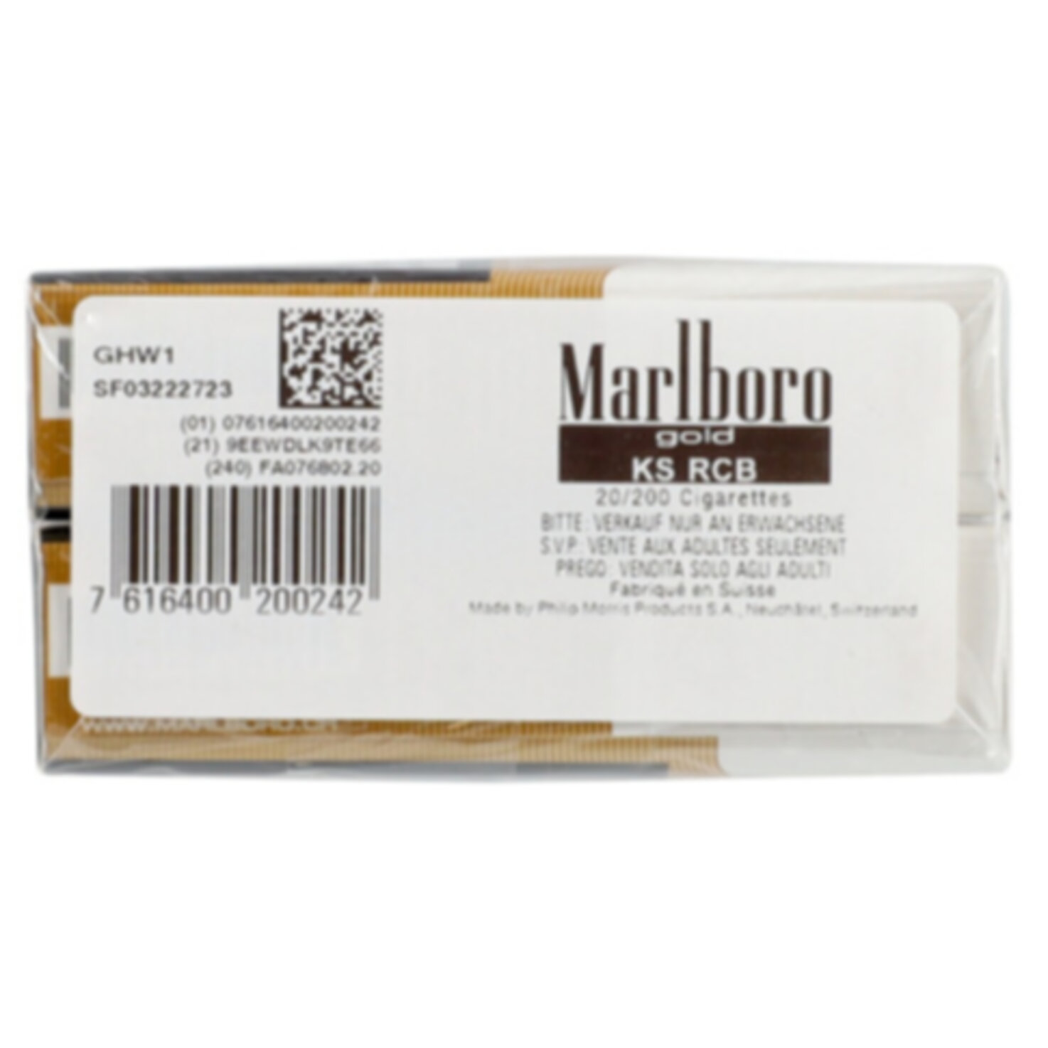 Marlboro Zigaretten Gold Box Stange