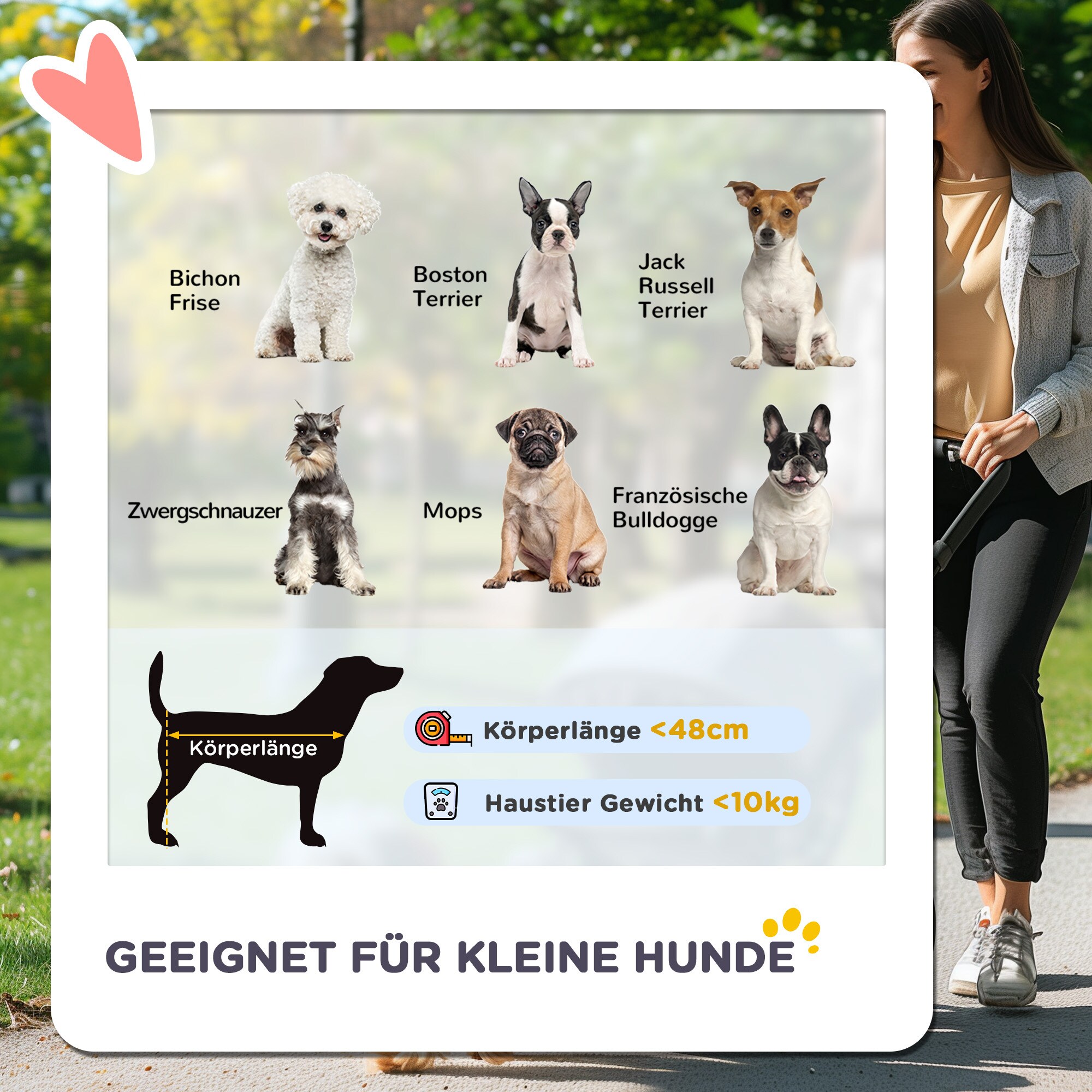 PawHut Hundebuggy mit abnehmbarem Korb schwarz 83L x 58B x 102H cm