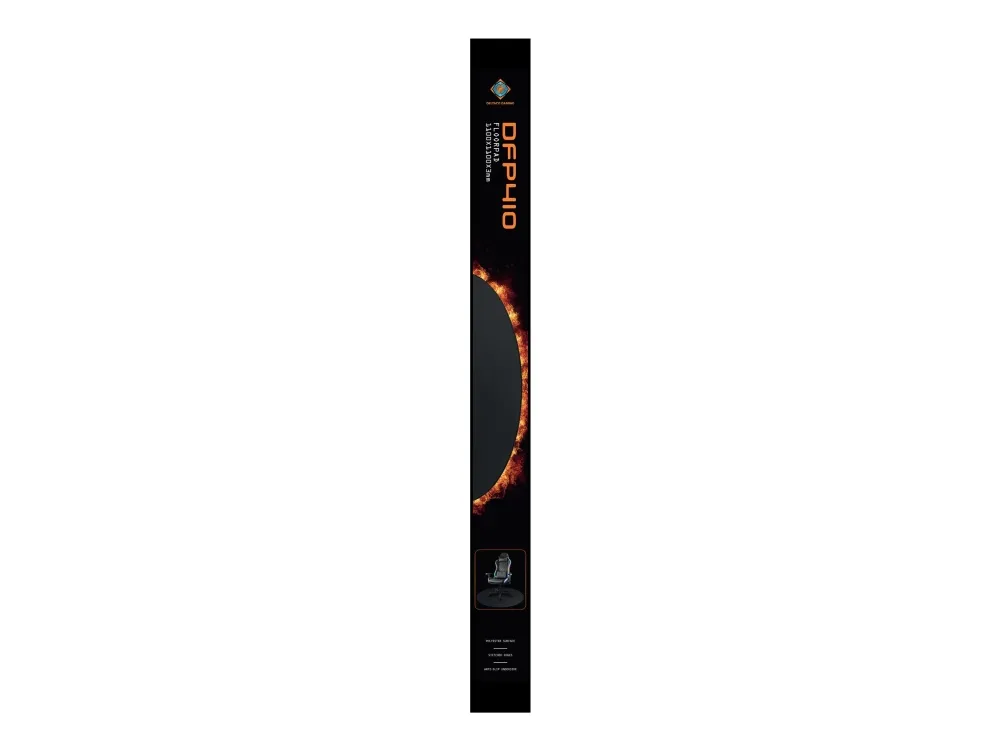DELTACO DFP410 - Stolemåtte for gaming - rund - 110 cm - sort