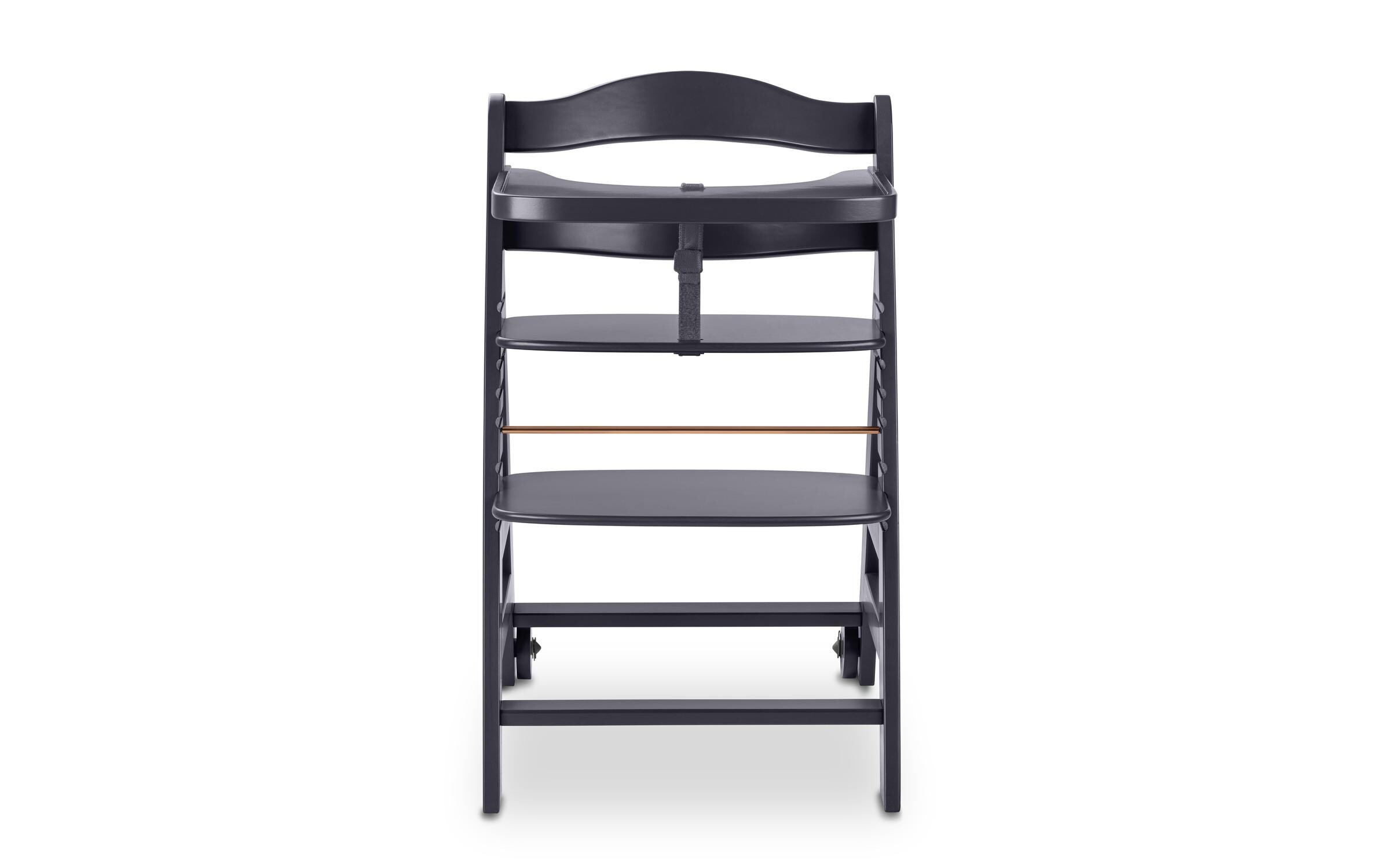 Treppenhochstuhl Beta+ Dark Grey<br>Kippsicheres und mitwachsendes Holzhochstuhlset
