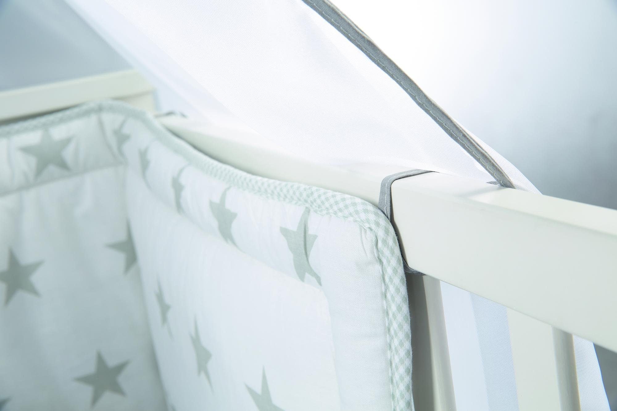 roba® Himmelbettgarnitur »Little Stars, wendbar« 4-tlg., mit Bettwäsche, Nestchen und Himmel